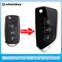 3 Button Car Key Shell Modified Flip Folding Key Case for VW Golf /VOLKSWAGEN Caddy Eos Beetle Polo Up Tiguan Jetta Skoda Seat