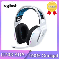 New Logitech Original G733 KDA LIGHTSPEED Wireless RGB Gaming Headset DTS X2.0 7.1 Surround Sound Gaming Headset For PC Gamers