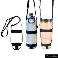 珠友 PB-80032 可調式水壺背帶/冰霸杯寶特瓶適用/肩背斜背飲料袋/減塑行動環保杯套/大容量