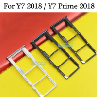 For Huawei Y7 2018 / Y7 Pro 2018 / Y7 Prime 2018 Sim Tray Micro SD Card Holder Slot Parts Sim Card Adapter