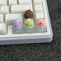 ECHOME Ice Cream Keycaps Custom Kawaii Cute Keyboard Cap Anime Pink Keycap PBT KeyCap for Mechanical Keyboard Gift Geming Keycap