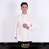 Baju Koko BHS Classic Motif Ammar Cream L