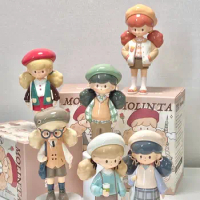 Molinta School Time Series Model Confirm Style Cute Anime Figure Gift Surprise Box Kawaii Blind Box Toys Original Real Shot