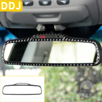 Carbon fiber Accessories For Volvo XC90 XC Classic 2003-2014 Inner Rearview Mirror Frame Trim Cover Interior Soft Stickers