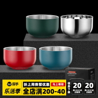 日式碗不銹鋼304吃飯家用飯碗韓式碗雙層泡面碗食堂餐具碗吃面碗