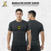 Lucky Sport Manset Pendek Olahraga Compression Superhero Pria Wanita Baju Baselayer Tangan Pendek Sp