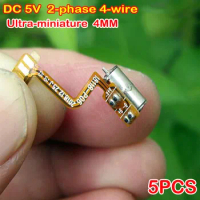 5PCS Ultra-miniature DC 5V 2-phase 4-wire Micro Mini 4MM Stepper Motor Precision for Stepping Planetary Gear Motor Flat Shaft