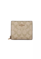 Coach Coach Signature Snap C3309 Bifold Wallet In Khaki Light