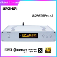 BRZHIFI Balanced Decoder Audio DAC Double ES9038PRO DSD512 32Bit 384KHz Bluetooth 5.0 LDAC Decoding Amanero USB RCA XLR Output