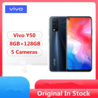 Original Vivo Y50 4G LTE Mobile Phone Snapdragon 665 Android 10.0 6.53" IPS 2340x1080 8GB RAM 128GB ROM 5 Cameras Fingerprint