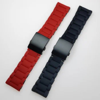 band for CERTINA DS high-quality 24mm 26mm 28mm rubber coated steel black red watch strap