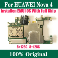 Original Motherboard for Huawei Nova 4 Mainboard Unlocked Circuit Plate Flex Logic board For Nova 4 Full Tested Good Working