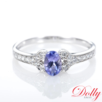【DOLLY】0.50克拉 18K金天然丹泉石鑽石戒指(005)