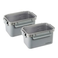 【CorelleBrands 康寧餐具】輕食感可微波不鏽鋼保鮮大容量兩件組-2100ml