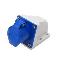 16 Amp 3-Pin Industrial Socket 220/250 V Weatherproof IP44 2P+E 3-Phase 16A