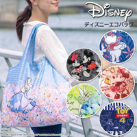 日本東京迪士尼天空藍法式優雅線條愛麗絲Alice小熊維尼防潑水攜帶型環保2way購物袋-12款
