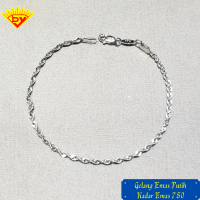 Gelang Rantai model Tambang Emas Putih Baru Kadar Emas 750