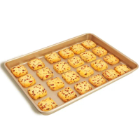 【美國Chefmade】13吋 長方形捲邊 不沾淺烤盤(CM028)