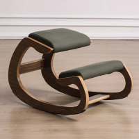 Black walnut solid wood casual rocking chair light luxury home balcony computer chair kneeling chair correct sitting posture