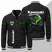 Men's Motorcycle Jacket Kawasaki Racing Logo Print Jacket Casual Windbreaker Racing Sportswear Kawasaki Ninja Cup Men Clothing