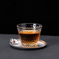錘紋玻璃茶杯套裝家用 玻璃杯小喝茶杯女單個 日式功夫茶具主人杯