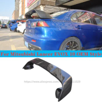 Carbon Fiber Rear Trunk Spoiler Wing Boot Lip For Mitsubishi Lancer EVO10 2008 UP Auto Tuning
