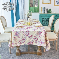 田園風桌布長方形茶幾罩美式圓桌布布藝家用圓形餐桌防塵蓋布罩布