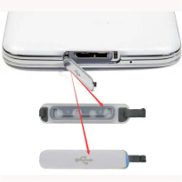 10pcs/lot Sliver USB Charger Dock Charging Port Cover For Samsung Galaxy S5 i9600 Charge Port Dust Plug Replacement