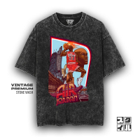 CAPTION STYLE Kaos Basket Michael Jordan AIR T-shirt Stone Washed Oversize Baju Pria Dan Wanita Sand