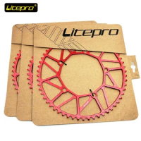 Litepro 130BCD Chain Wheel 48T 50T 52T 54T 56T 58T Folding Bike Single Speed Chainring 8/9/10 Speed Bicycle Chain Disc Parts Red