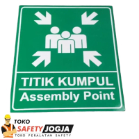Tanda Rambu Sign Titik Kumpul Evakuasi Akrilik Tebal 30x25 Sticker