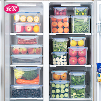 安買冰箱收納盒冷凍蔬菜水果雞蛋廚房食品儲存長方形密封保鮮盒