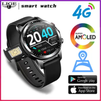 LIGE 4G SIM Card GPS Smart Watch For HUAWEI GT2 AMOLED Smartwatch With 5MP Camera Men Women Fashion Watch ECG+PPG Health Monitor