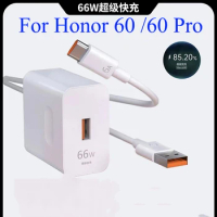 Original Honor 66W Super Charge Fast Charger Adapter 6A Type C Cable For HONOR 100 90 80 70 60 50 Pro Lite Magic 5 4 Pro V2 V40