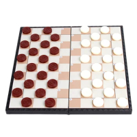 International Chess Set, Foldable Chess Board Chess Pieces Draughts Checkers For Kids Adults Families Party Favors