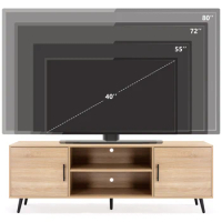 70 Inch Modern TV Stand for 65/75 Inch TV, Wood TV Cabinet with Storage, Entertainment Center for Living Room