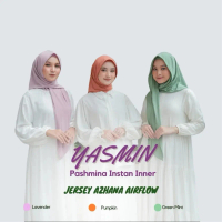 DAUNNI-  Kerudung Syari Dewasa YASMIN  PASHMINA Oval | PASHMINA INSTAN INNER MENUTUP LEHER BAHAN JER