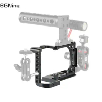 Aluminum Alloy SLR Cage for A6600 Video Stabilizer Rig with Cold Shoe Mount for Sony A6600 DSLR Camera Protective Frame Border