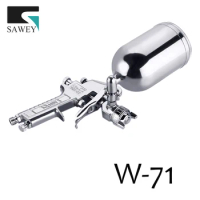 SAWEY W-71 HVLP Air Paint Spray Gun Auto Car Detail Touch Up Sprayer Gravity Repair,1.0/1.3/1.5/1.8mm,FREE SHIPPING
