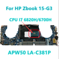 APW50 LA-C381P motherboard for HP Zbook 15-G3 15 G3 laptop motherboard with CPU i7-6700HQ/6820H 848221-601 848221-001 848219-601