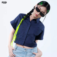 FOD Kemeja Wanita Ghinza Navy