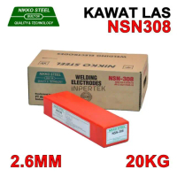 Kawat Las 2.6mm NSN308 NIKKO STEEL 2.6 X 300 Elektroda NSN 308 2.6 mm Welding Listrik 2.6 Kemasan Pe