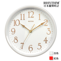 【RHYTHM 麗聲】亮彩色系居家實用款超靜音壁掛鐘(超靜音走時)