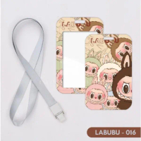 Kalung Holder Kartu Lucu Karakter Labubu Popmart/ ID Card Holder Name Tag Lanyard - Labubu Friends T
