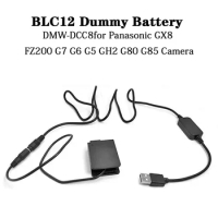 BLC12 Dummy Battery DMW-DCC8 DMWDCC8 DC Coupler Plus Copper Core USB Cable for Panasonic GX8 FZ200 G7 G6 G5 GH2 G80 G85 Camera