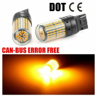 หลอดไฟ LED, 2 ชิ้น, 3014 144SMD, W21W WY21W, Canbus T20 7440, โคมไฟสัญญาณเลี้ยว LED