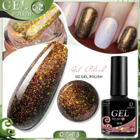 DEROI Gold Flakes Nail Gel Polish Aurora Glitter Chameleon Pink Varnish Soak Off Semi Permanent UV Gel 8ml Nail Accessories