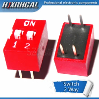10PCS DIP Switch 2 Way 2.54mm Toggle Switch Red Snap Switch Wholesale Electronic hjxrhgal