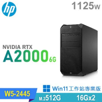 (商用)HP Z4 G5 Tower 工作站(W5-2445/32G/512G SSD/RTXA2000-6G/1125W/W11P)