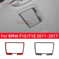 For BMW 5 Series F10 F18 2011-2017 Car Accessories Carbon Fiber Interior Car Makeup Mirror Decorative Frame Trim Cover Stickers